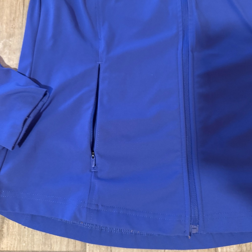 Avia Womens Royal Blue Full Zip Athletic Jacket Thumbholes Mock Neck XS